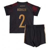 Camisa de Futebol Alemanha Antonio Rudiger #2 Equipamento Secundário Infantil Mundo 2022 Manga Curta (+ Calças curtas)
